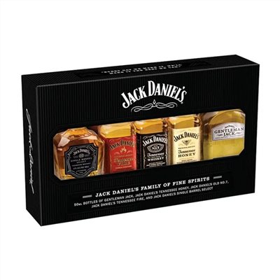 傑克丹尼田納西威士忌五入小酒組Jack Daniels Family Whiskey Pack 5