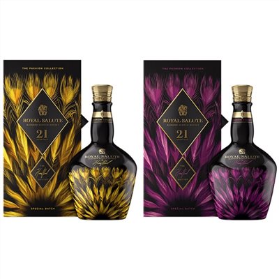 皇家禮炮 21年新奢時尚系列第三代燦金羽冠與耀紫羽冠限定版Royal Salute 21Y The Harris Reed Edition III