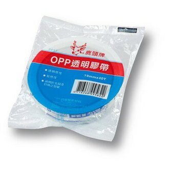 四維鹿頭牌 19mm*40Y OPP透明膠帶(PPS7)-單卷包