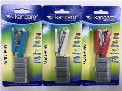 Kangaro袋鼠 迷你釘書機附針組 M-10/Y2(多色)