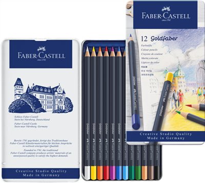 Faber-Castell輝柏 GOLDFABER油性色鉛筆(鐵盒)-12色