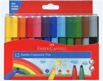 德國輝柏Faber-Castell JUMBO彩色連接筆(12色)552212