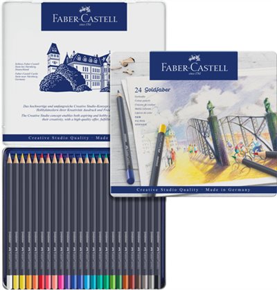 Faber-Castell輝柏 GOLDFABER油性色鉛筆(鐵盒)-24色