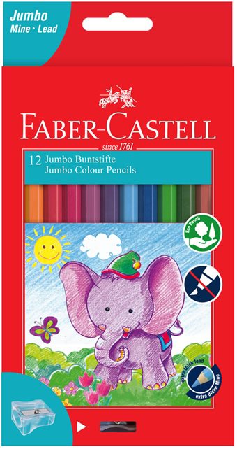 FABER-CASTELL輝柏 紅色系 學齡大六角油性色鉛筆12色(111622)
