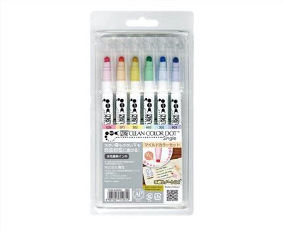 需預訂【Kuretake日本吳竹】ZIG Clean Color Dot點點筆新春色 6色組