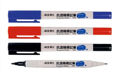 ACE英士 324T 雙頭抗酒精標記筆 Alcohol(0.5mm/1.2mm)