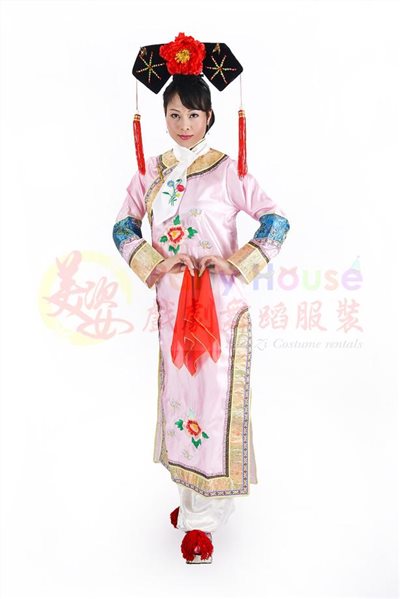 格格服/粉紅絲綢
