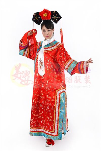 格格服/紅蝶藍邊
