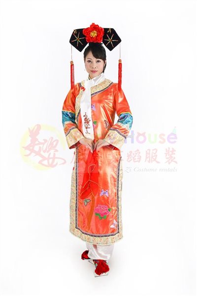 格格服/橘色絲綢