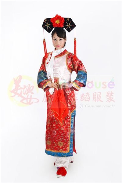 格格服/紅色緹花