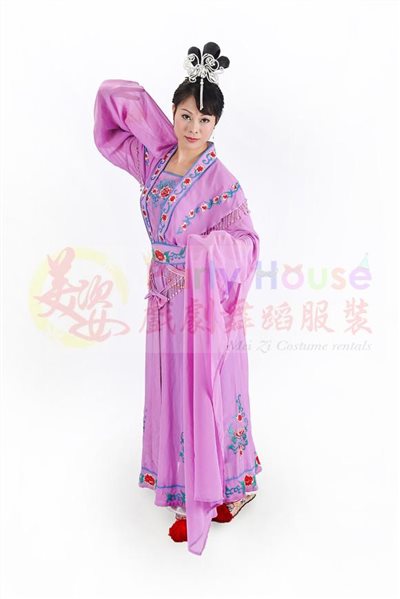 水袖小姐服/紫藍