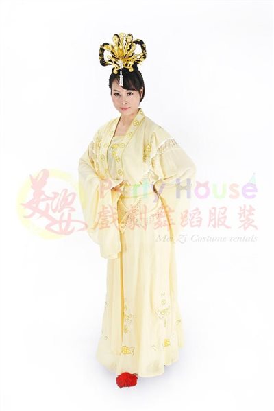 水袖小姐服/鵝黃