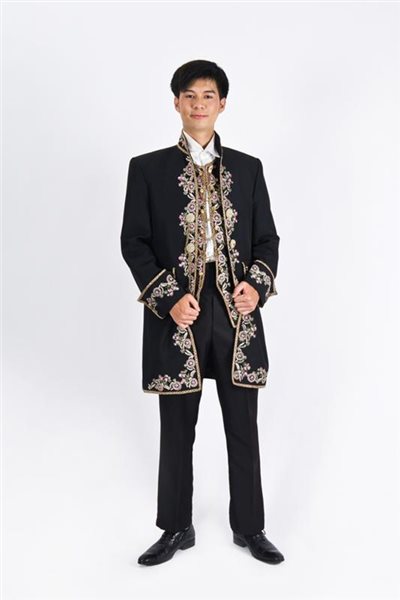 男宮廷服/黑長花邊
