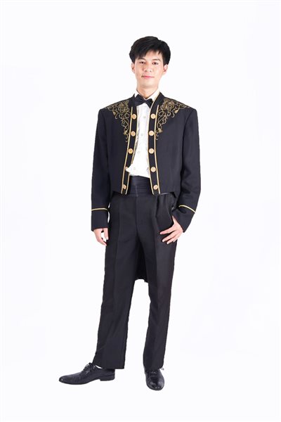 黑色燕尾服/金花領