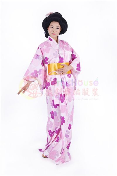 長和服/紫色花樣