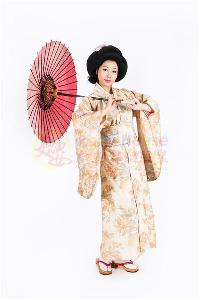 長和服/米色橘花