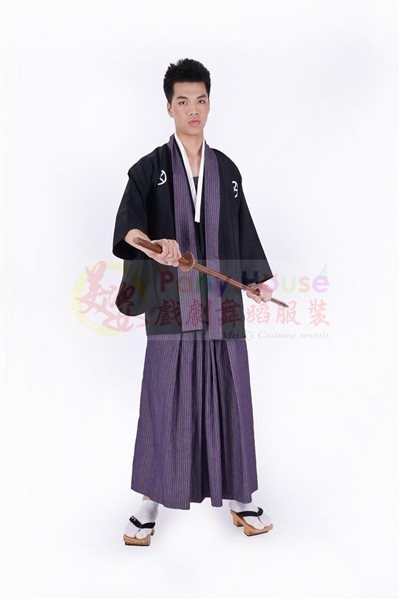 日本服/黑底紫邊