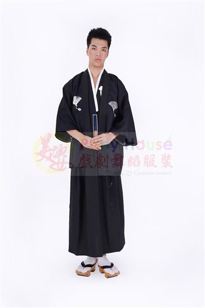 日本服/黑色扇紋