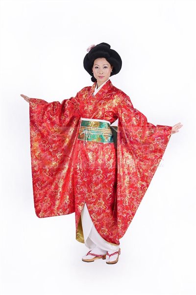 和服/紅底燦金