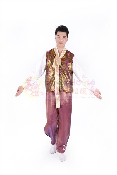 男韓服/金底紫紋