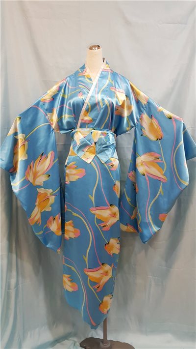 水藍和服/彩色蓮花