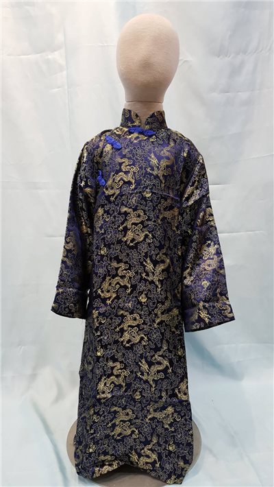 深藍金紋長袍