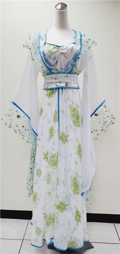 貴妃裝/白色綠花