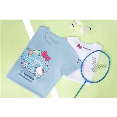(羽球世家) VICTOR 世界羽球日 HELLO KITTY 聯名T恤 T-KT301 羽球衣 短袖上衣 貓咪