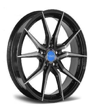 MAONS BLUE輪圈 18x8.0 5孔108 112 黑色面/亮黑面+黑色罩