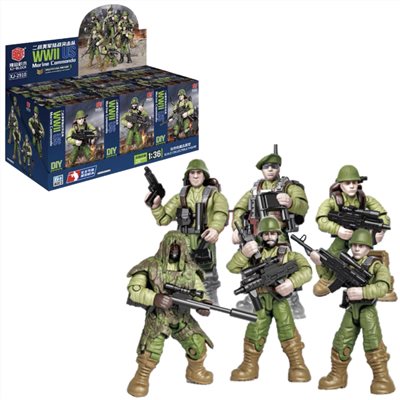 六入可動軍事人偶積木 2957-696