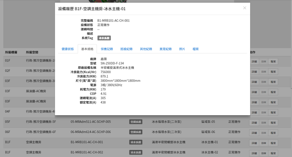 設備履歷