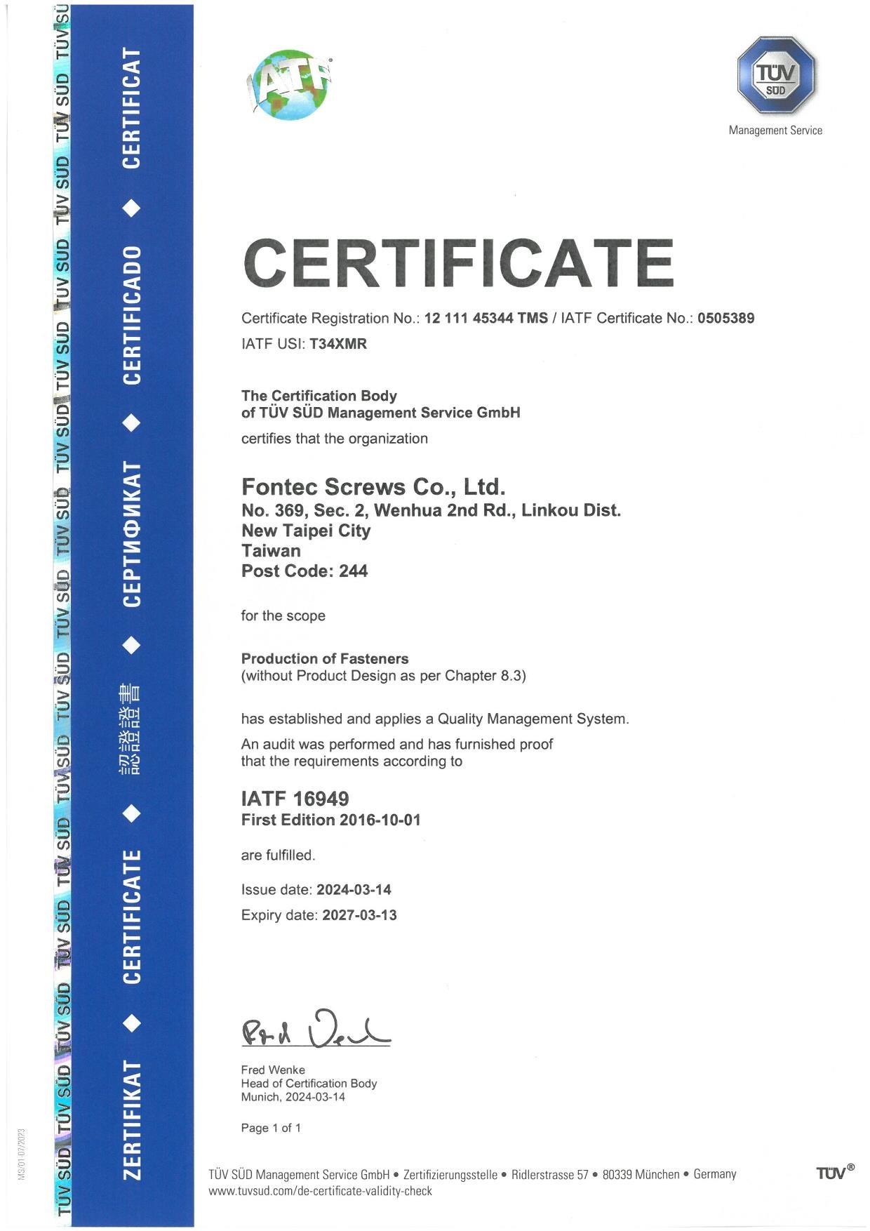 Fontec Automotive Fasteners