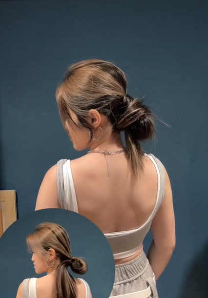 慵懶低丸子頭示範3