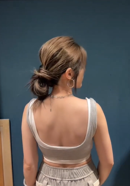 慵懶低丸子頭示範2