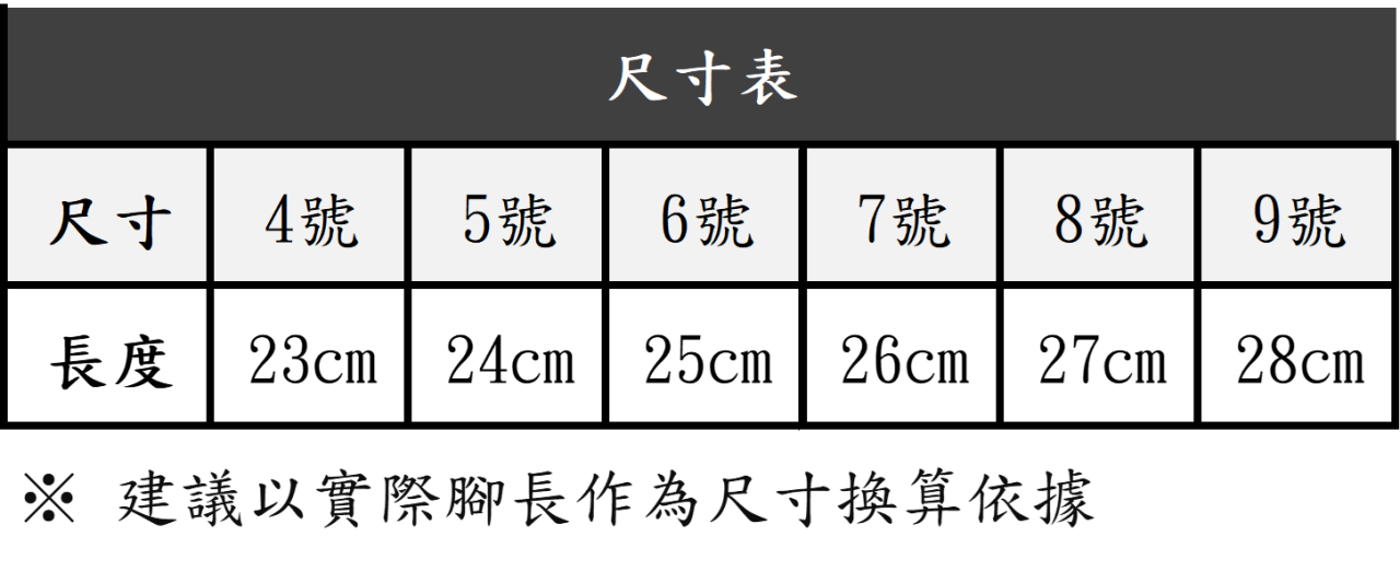 牛頭牌 蘇菲居家拖的尺寸對照表